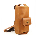 Handcrafted Full Grain Leather Round Barrel Bag | Men's Vintage Motorcycle Crossbody Sling Bag