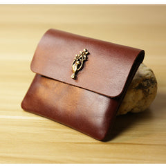Handcrafted Full Grain Minimalist leather slim wallet for women, Classic coin purse gift #4