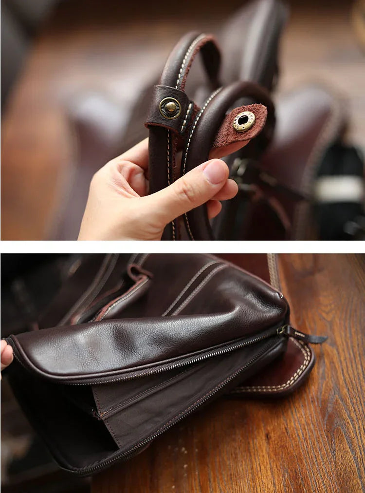 Handcrafted Italian Full Grain Leather Briefcase for Men | Luxury Executive Laptop & Business Satchel