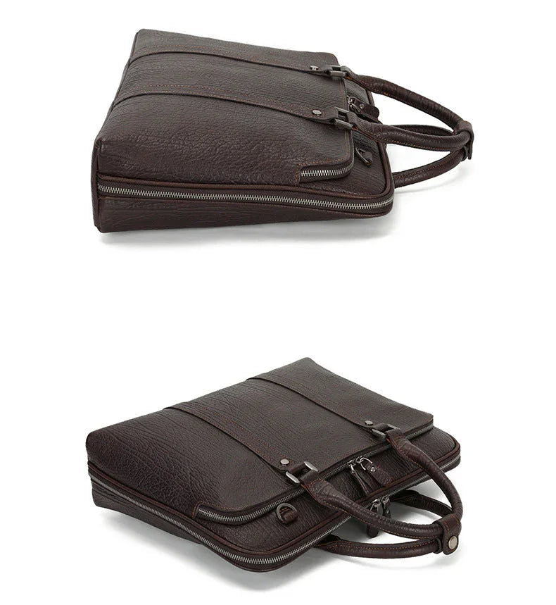 Handcrafted Italian Full Grain Leather Briefcase for Men | Luxury Executive Laptop & Business Satchel