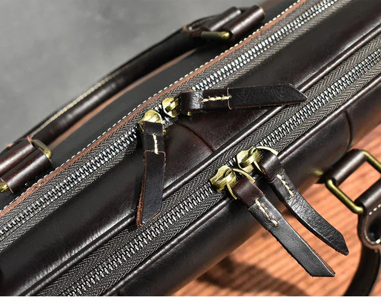 Handcrafted Italian Full Grain Leather Briefcase for Men | Luxury Executive Laptop & Business Satchel