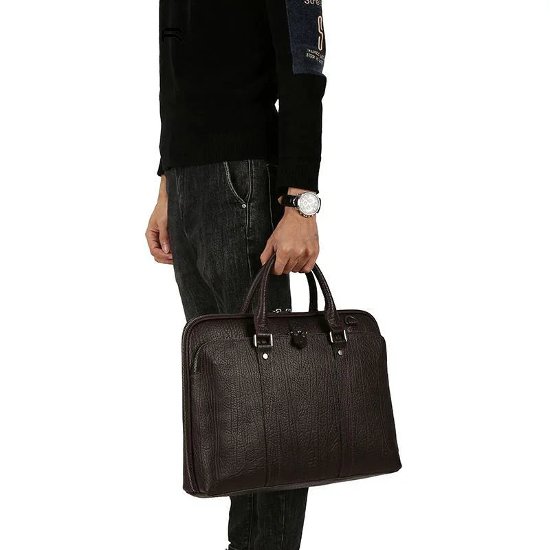 Handcrafted Italian Full Grain Leather Briefcase for Men | Luxury Executive Laptop & Business Satchel
