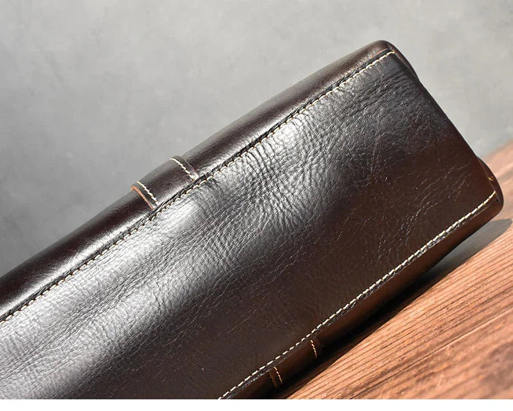 Handcrafted Italian Full Grain Leather Briefcase for Men | Luxury Executive Laptop & Business Satchel