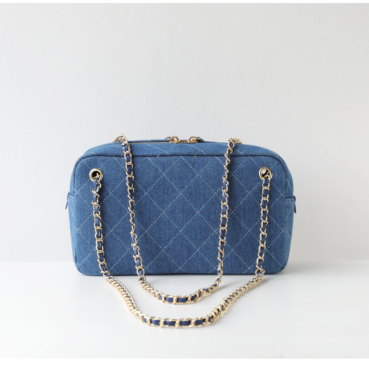 Handcrafted Quilted Suede Cowhide Camera Bag | Women's Chain Shoulder Bag with Turn-Lock Clasp