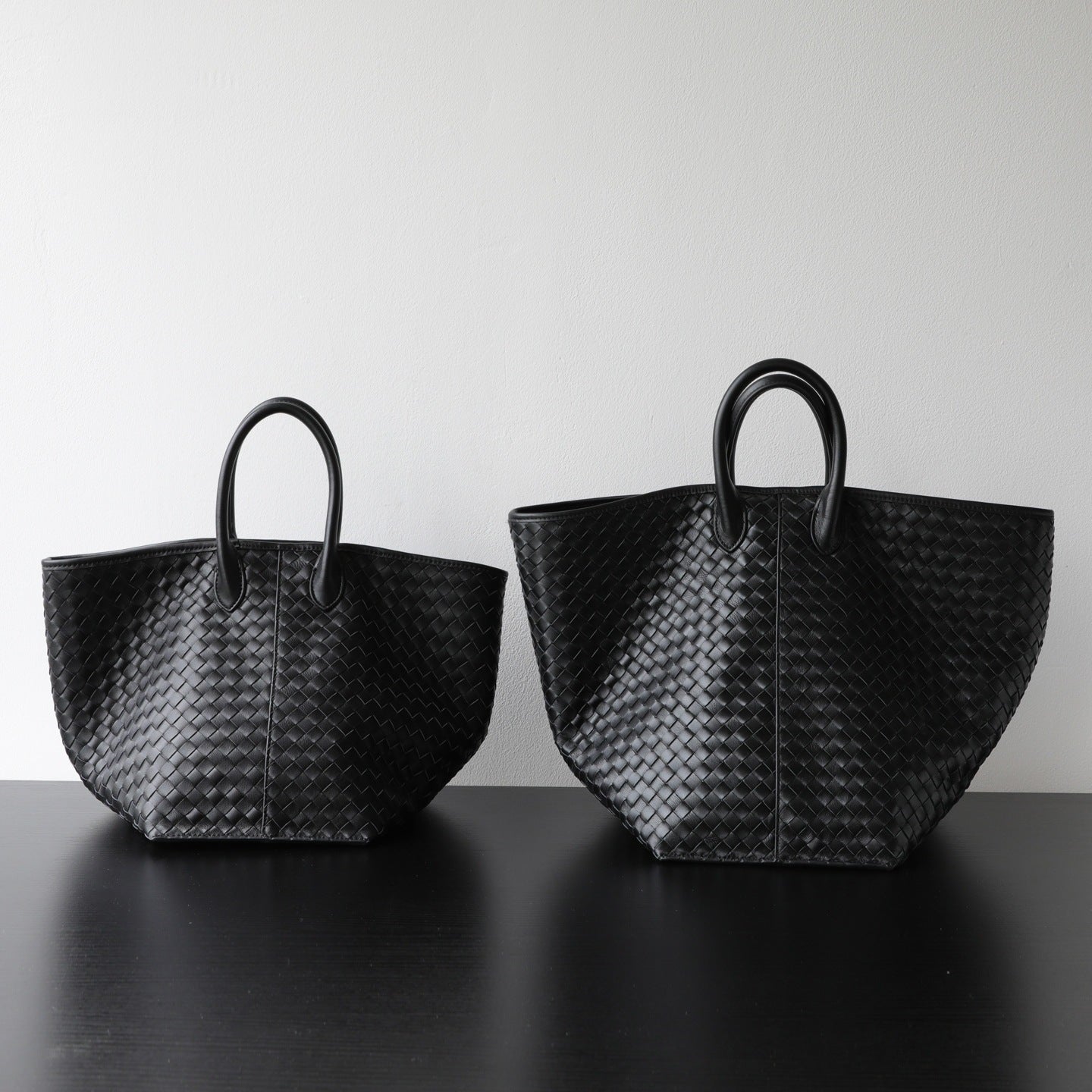 Handcrafted Top-Grain Sheepskin Woven Tote Bag | Women's Luxury Soft Lambskin Leather Bucket Shoulder Bag