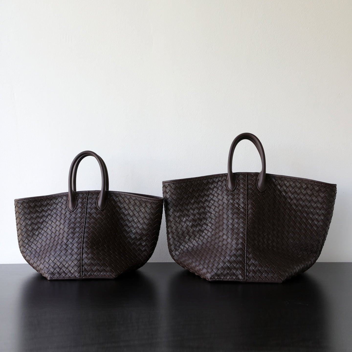 Handcrafted Top-Grain Sheepskin Woven Tote Bag | Women's Luxury Soft Lambskin Leather Bucket Shoulder Bag