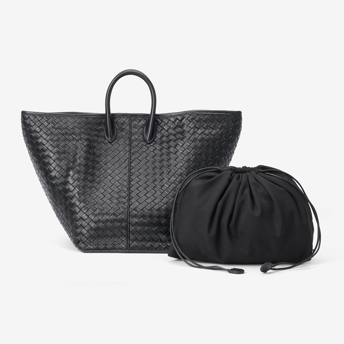 Handcrafted Top-Grain Sheepskin Woven Tote Bag | Women's Luxury Soft Lambskin Leather Bucket Shoulder Bag