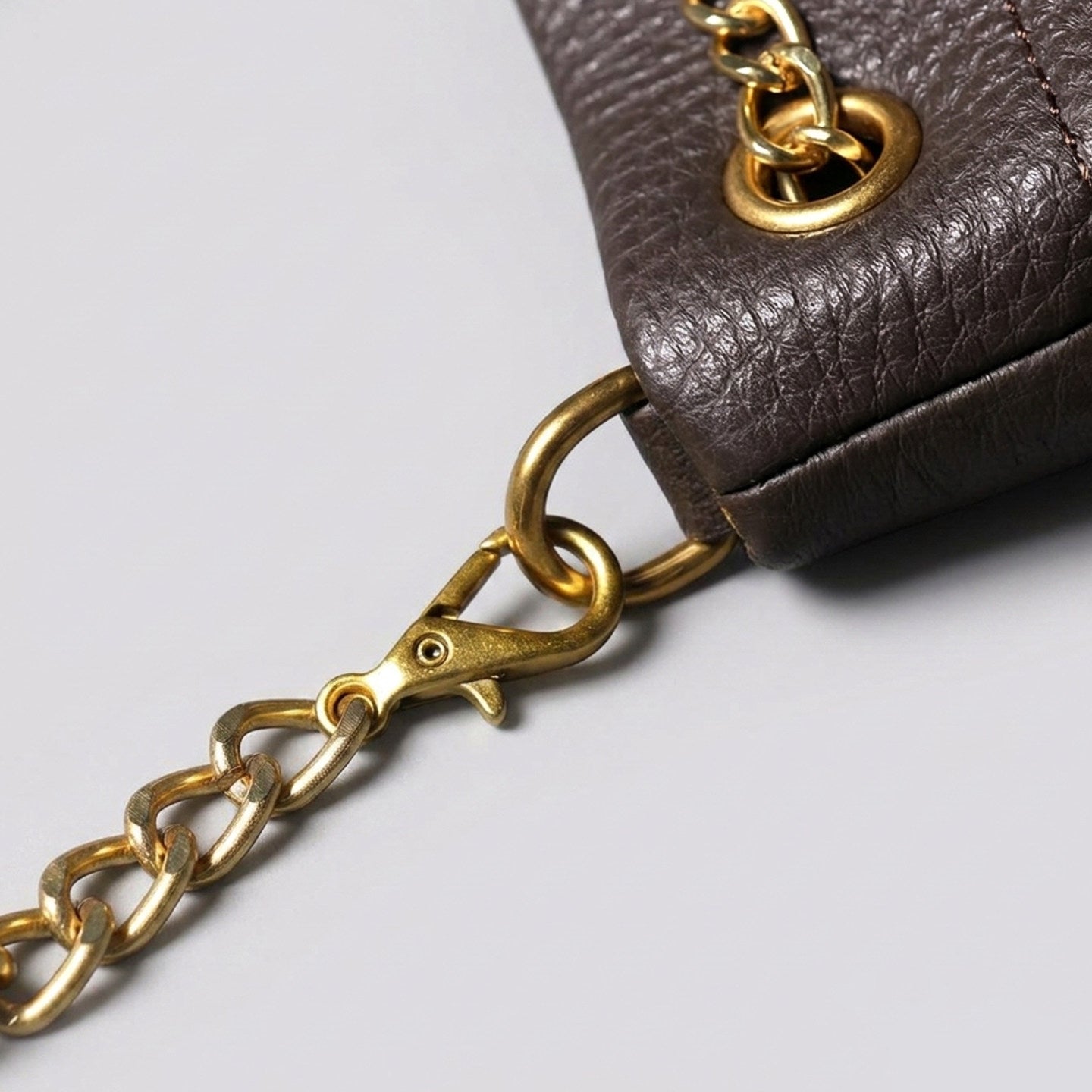 Handcrafted Top Grain Cowhide Leather Mini Bucket Bag | Women's Drawstring Chain Crossbody Purse