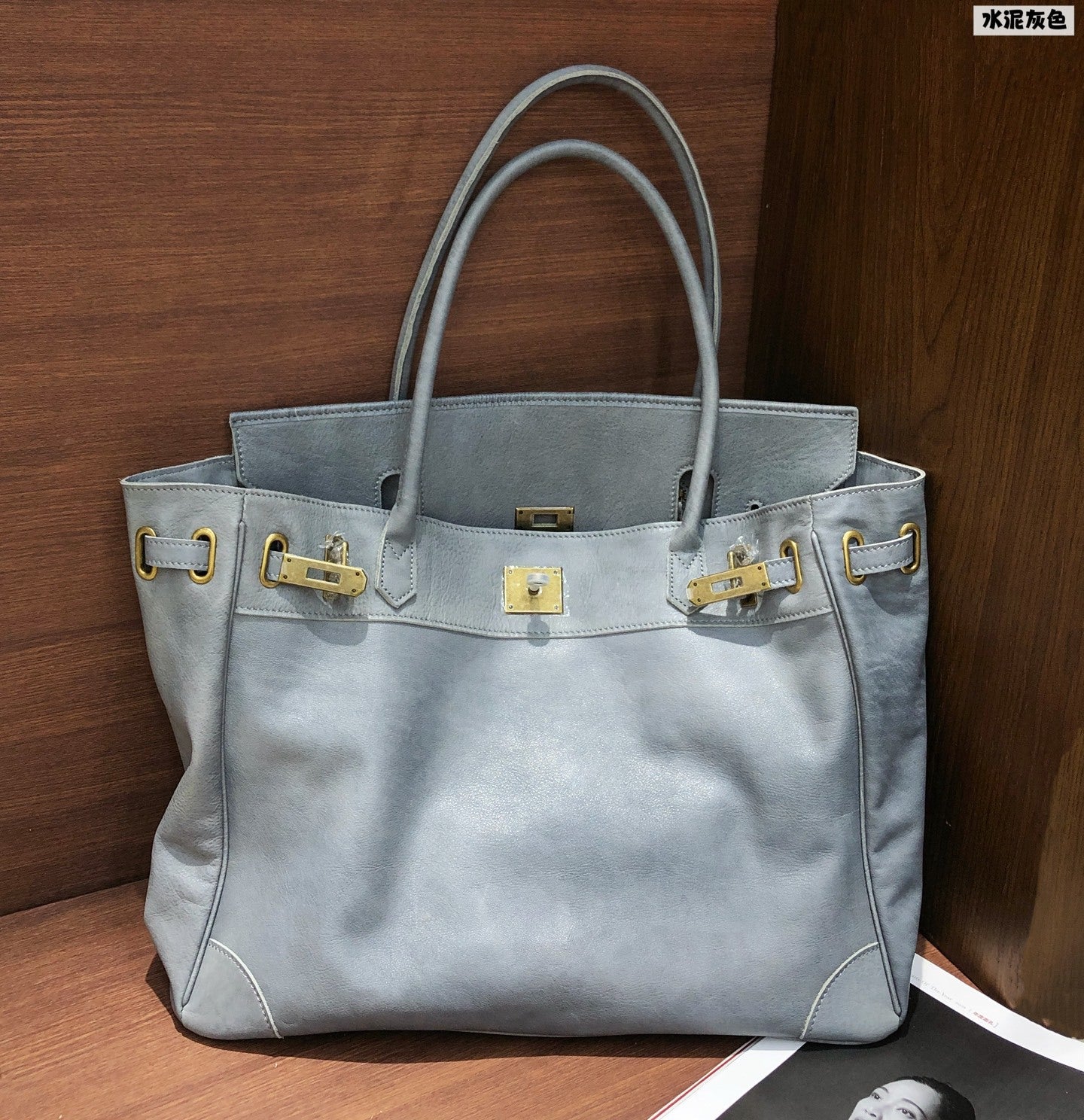 Handcrafted Water-Dyed Cowhide Leather Structured Tote Bag | Women's Vintage Old-Money Style Large Shoulder Bag