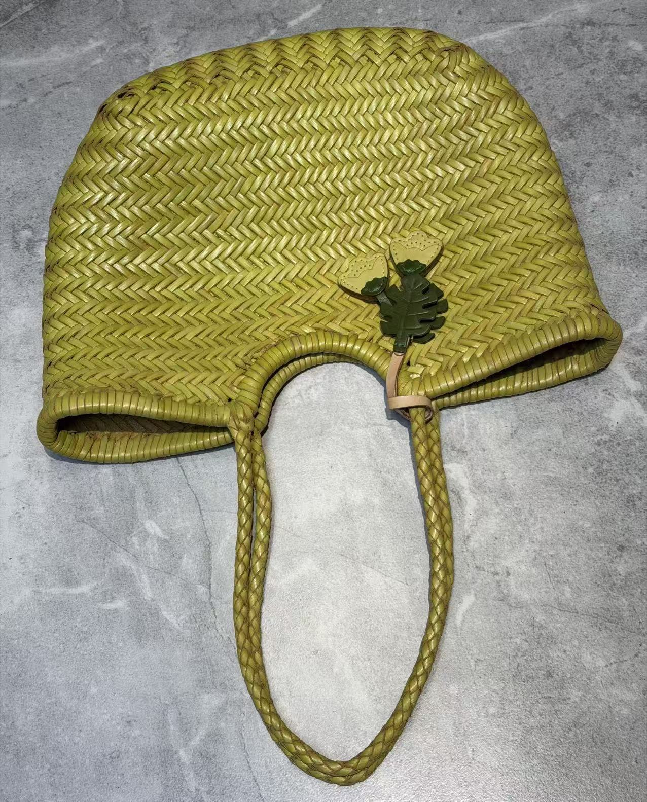 Handcrafted Woven Leather Tote Bag, Full Grain Leather Hand Woven Triple Jump Bamboo Style Ladies HOBO Bag, Summer Holiday Woven Bag