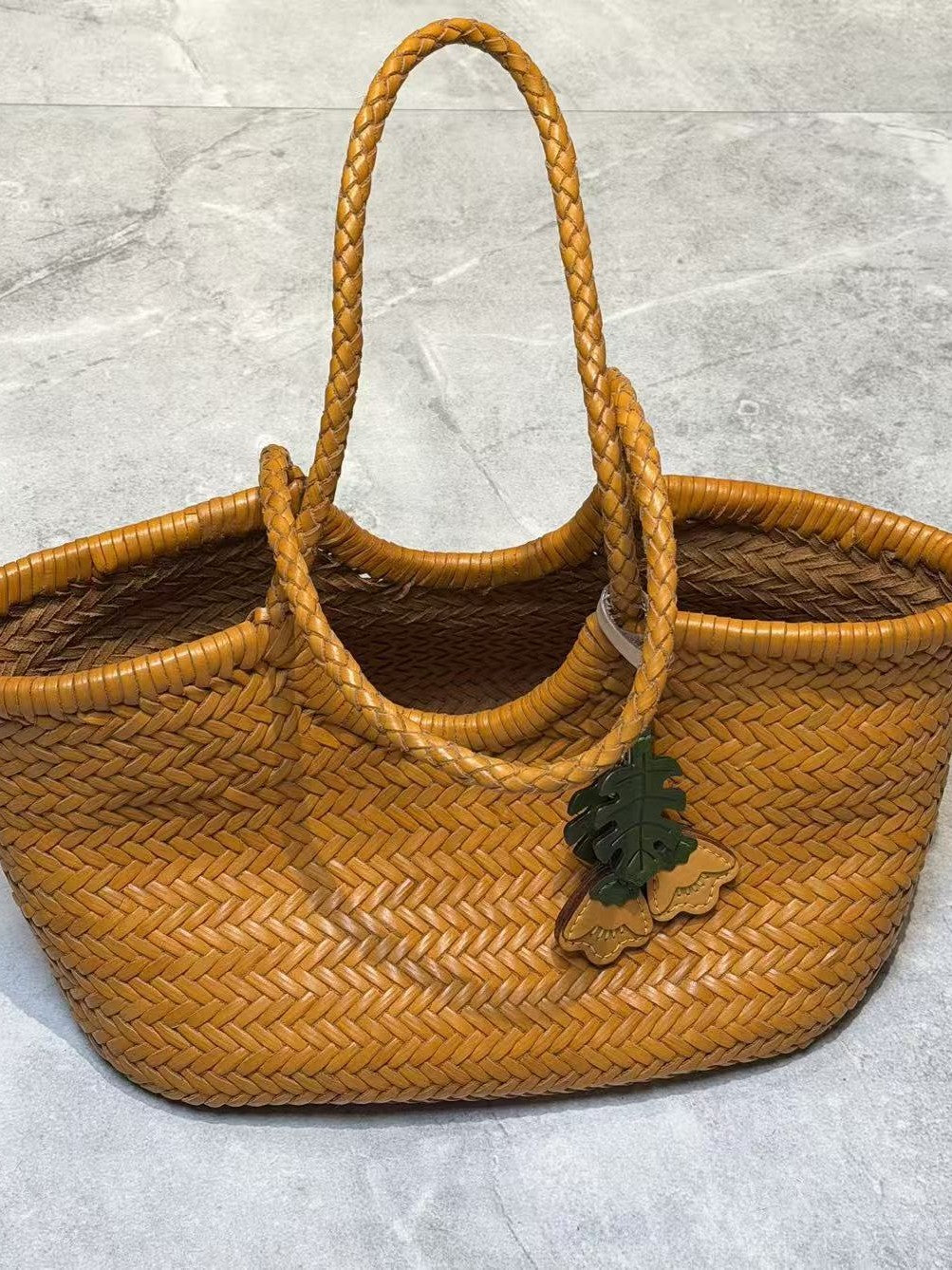 Handcrafted Woven Leather Tote Bag, Full Grain Leather Hand Woven Triple Jump Bamboo Style Ladies HOBO Bag, Summer Holiday Woven Bag