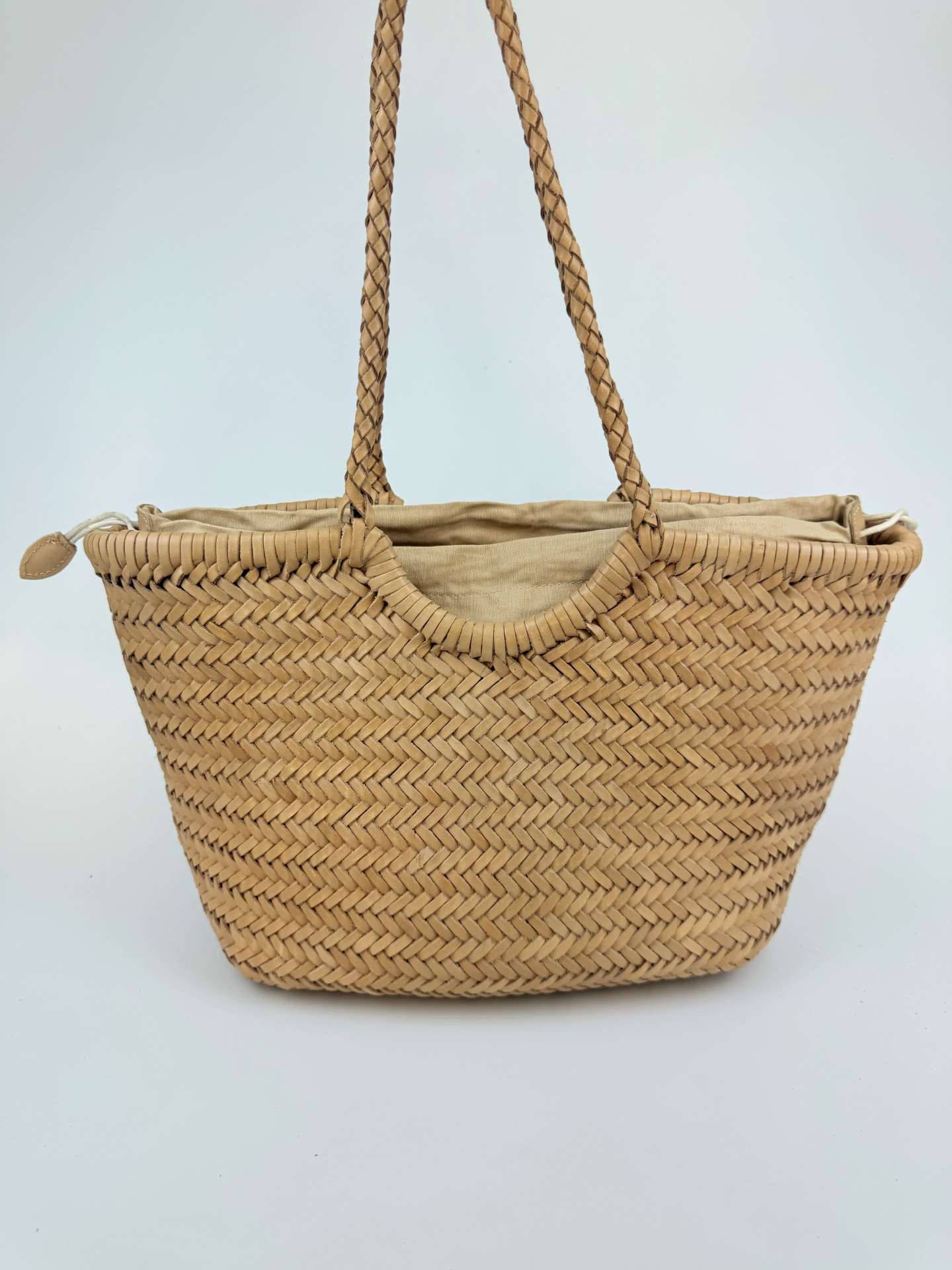 Handcrafted Woven Leather Tote Bag, Full Grain Leather Hand Woven Triple Jump Bamboo Style Ladies HOBO Bag, Summer Holiday Woven Bag