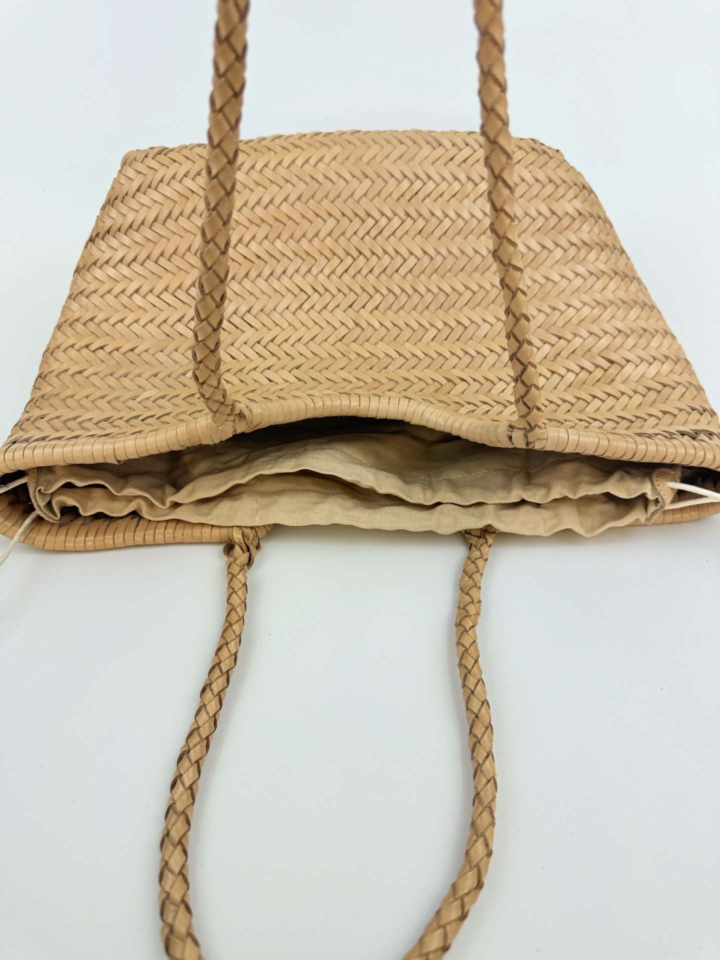 Handcrafted Woven Leather Tote Bag, Full Grain Leather Hand Woven Triple Jump Bamboo Style Ladies HOBO Bag, Summer Holiday Woven Bag