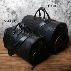 Handmade Crazy Horse Leather Duffle Bag | Full Grain Leather  Large Vacation Travel Bag | Travel Holdall, Lightweight Cabin Luggage, Leather Gym Bag