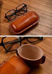 Handmade Leather Glasses Case, Glass Display Case, Vintage Hard Shell Eyewear Storage for Men & Women | Sunglasses, Prescription Glasses