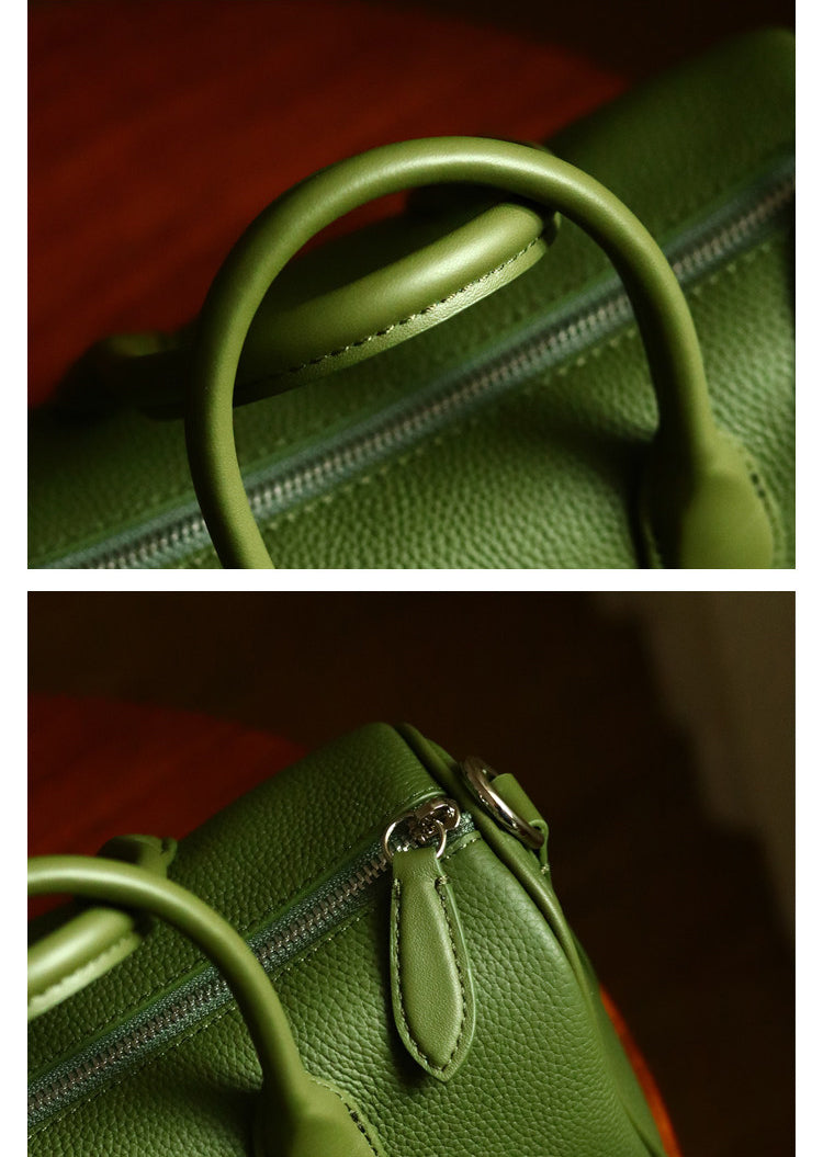 Handmade Top Grain Cowhide Leather Boston Bag | Crossbody & Satchel