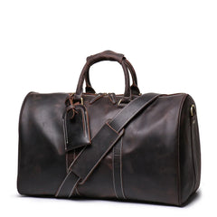 Handmade Full Grain Leather Duffle Bag, Cowhide Large Vacation Travel Bag, Classic Travel Holdall, Lightweight Cabin Luggage, Best Men Gift