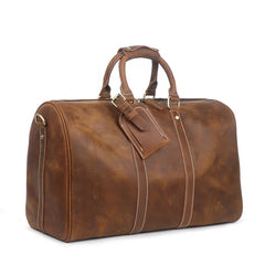 Handmade Full Grain Leather Duffle Bag, Cowhide Large Vacation Travel Bag, Classic Travel Holdall, Lightweight Cabin Luggage, Best Men Gift