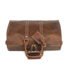 Handmade Full Grain Leather Duffle Bag, Cowhide Large Vacation Travel Bag, Classic Travel Holdall, Lightweight Cabin Luggage, Best Men Gift