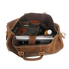 Handmade Full Grain Leather Duffle Bag, Cowhide Large Vacation Travel Bag, Classic Travel Holdall, Lightweight Cabin Luggage, Best Men Gift