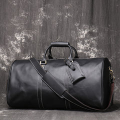 Handmade Crazy Horse Leather Duffle Bag | Full Grain Leather  Large Vacation Travel Bag | Travel Holdall, Lightweight Cabin Luggage, Leather Gym Bag