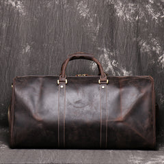 Handmade Crazy Horse Leather Duffle Bag | Full Grain Leather  Large Vacation Travel Bag | Travel Holdall, Lightweight Cabin Luggage, Leather Gym Bag