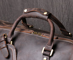 Handmade Crazy Horse Leather Duffle Bag | Full Grain Leather  Large Vacation Travel Bag | Travel Holdall, Lightweight Cabin Luggage, Leather Gym Bag