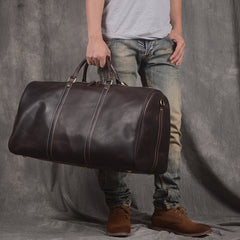 Handmade Crazy Horse Leather Duffle Bag | Full Grain Leather  Large Vacation Travel Bag | Travel Holdall, Lightweight Cabin Luggage, Leather Gym Bag