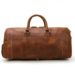 Handmade Full Grain Leather Duffle Bag with shoe Compartment Large Weekend Bag Vacation Holidays Travel Bag Best Men Gift Dark Brown