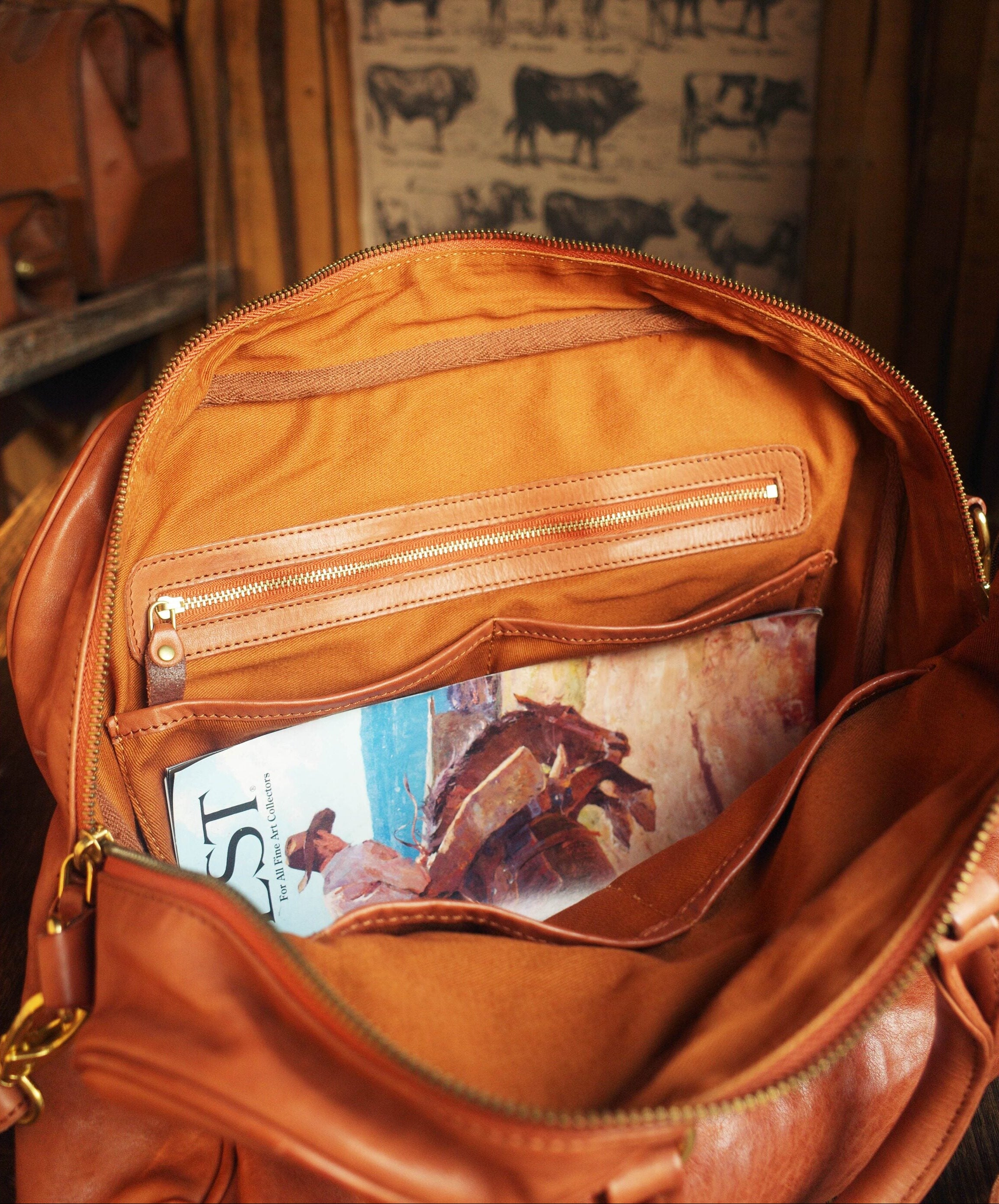 Handmade Italian Full-Grain Leather Vintage Duffle Bag – Solid Brass Hardware | Weekend Travel Bag with Detachable Shoulder Strap