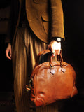 Handmade Italian Full-Grain Leather Vintage Duffle Bag – Solid Brass Hardware | Weekend Travel Bag with Detachable Shoulder Strap