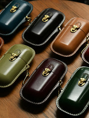 Handmade Leather Glasses Case, Glass Display Case, Vintage Hard Shell Eyewear Storage for Men & Women | Sunglasses, Prescription Glasses