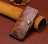 Handmade Leather iPhone and Samsung Case: Vintage Style Phone Cases, Card Slots & Strap