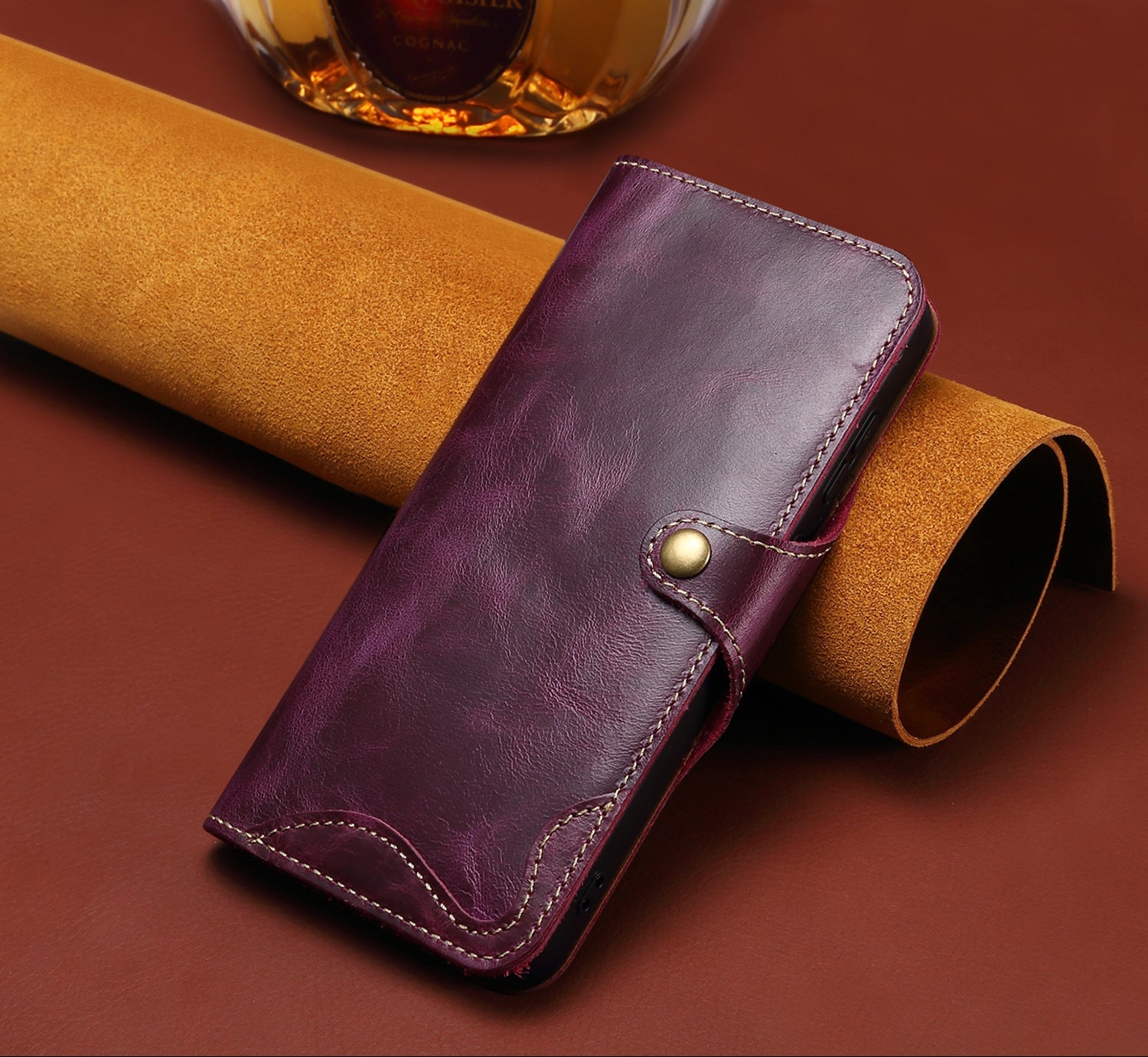 Handmade Leather iPhone and Samsung Case: Vintage Style Phone Cases, Card Slots & Strap