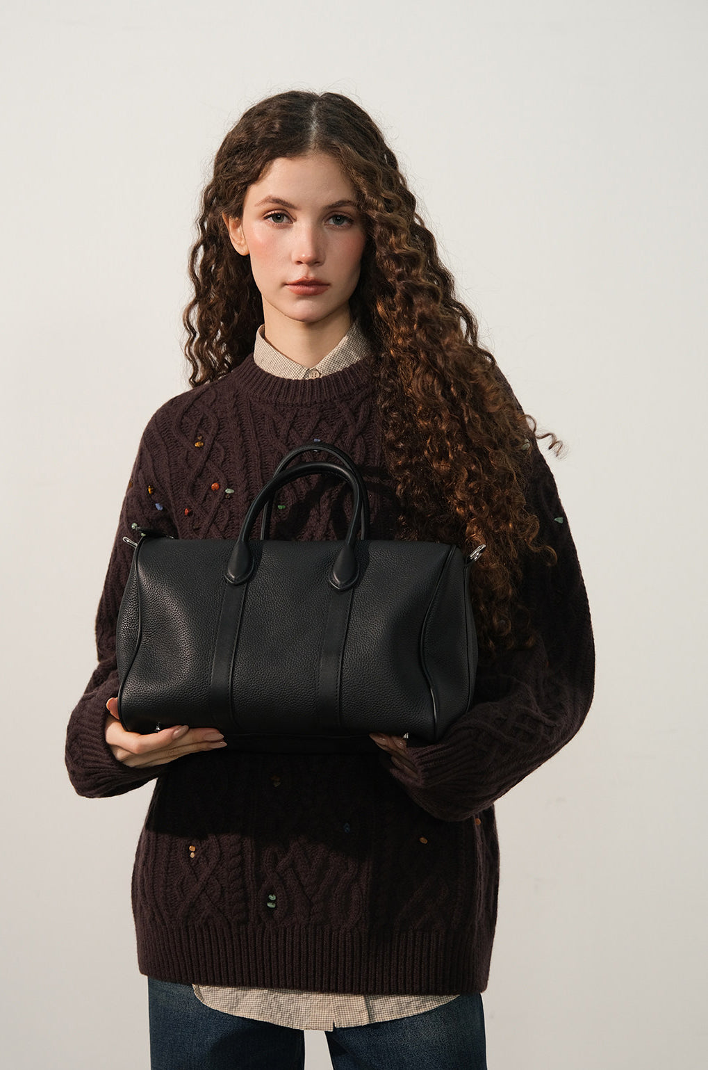 Handmade Top Grain Cowhide Leather Boston Bag | Crossbody & Satchel
