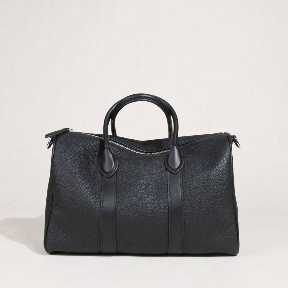 Handmade Top Grain Leather Bag, Luxury Boston Satchel & Crossbody Bag for Traveling, Best Everyday Carry Bag for Women Black