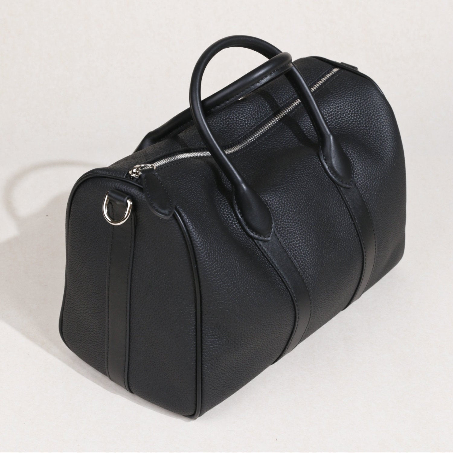 Handmade Top Grain Leather Bag, Luxury Boston Satchel & Crossbody Bag for Traveling, Best Everyday Carry Bag for Women Black