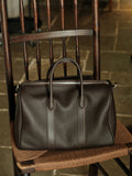 Handmade Top Grain Leather Bag, Luxury Boston Satchel & Crossbody Bag for Traveling, Best Everyday Carry Bag for Women Ebony