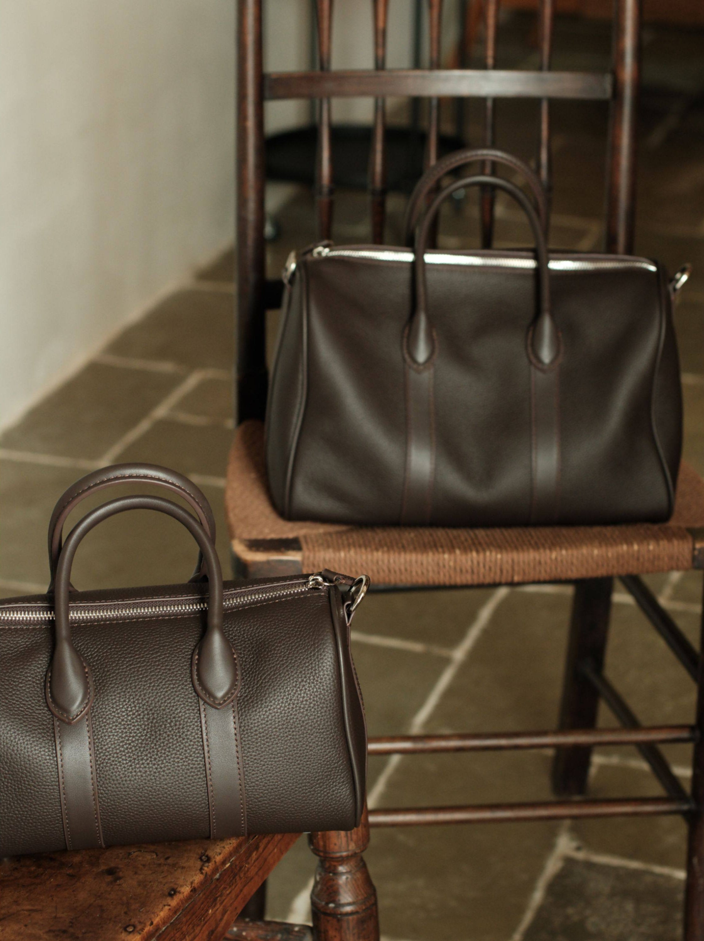 Handmade Top Grain Leather Bag, Luxury Boston Satchel & Crossbody Bag for Traveling, Best Everyday Carry Bag for Women Ebony