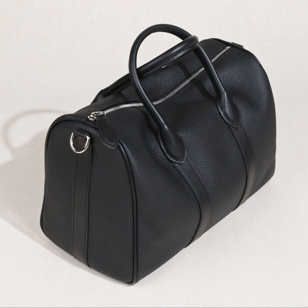Handmade Top Grain Leather Bag, Luxury Boston Satchel & Crossbody Bag for Traveling, Best Everyday Carry Bag for Women Black