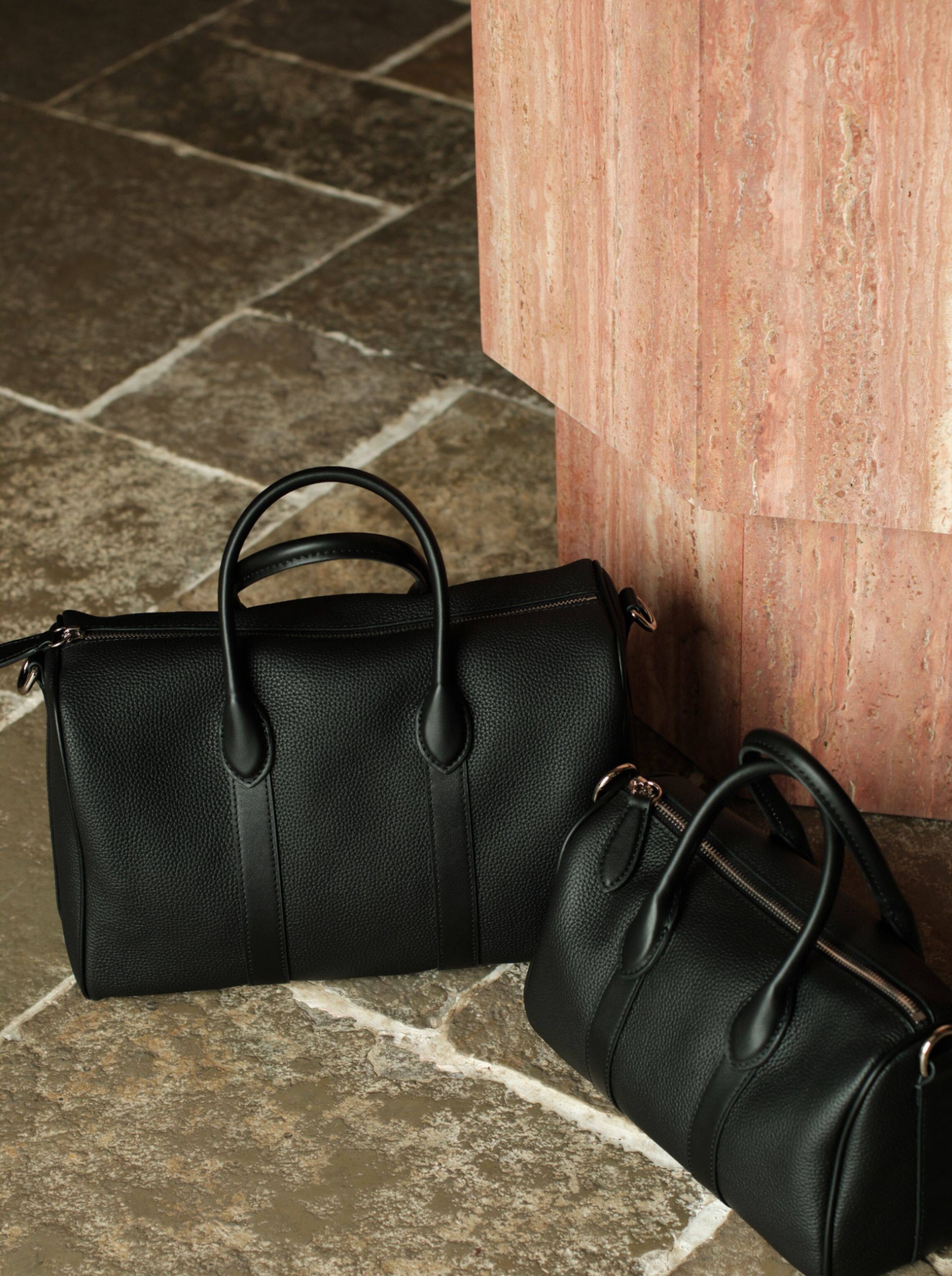 Handmade Top Grain Leather Bag, Luxury Boston Satchel & Crossbody Bag for Traveling, Best Everyday Carry Bag for Women Black