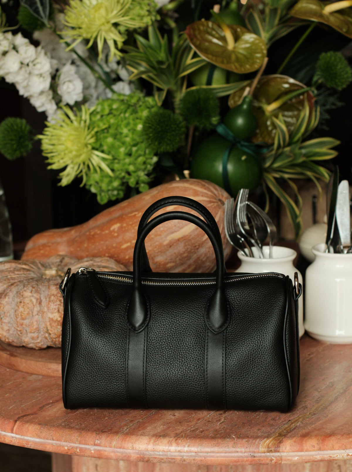 Handmade Top Grain Leather Bag, Luxury Boston Satchel & Crossbody Bag for Traveling, Best Everyday Carry Bag for Women Black