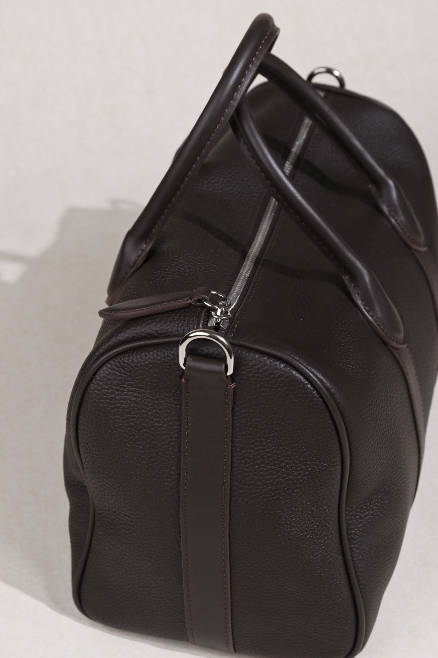 Handmade Top Grain Leather Bag, Luxury Boston Satchel & Crossbody Bag for Traveling, Best Everyday Carry Bag for Women Ebony