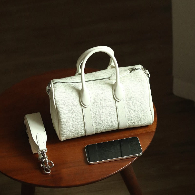 Handmade Top Grain Cowhide Leather Boston Bag | Crossbody & Satchel