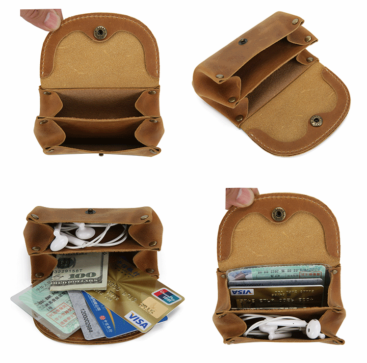 Handmade leather wallet | Full Grain Leather Vintage Purse | Short Wallet small vintage card wallet Coin Pouch for women Handmade