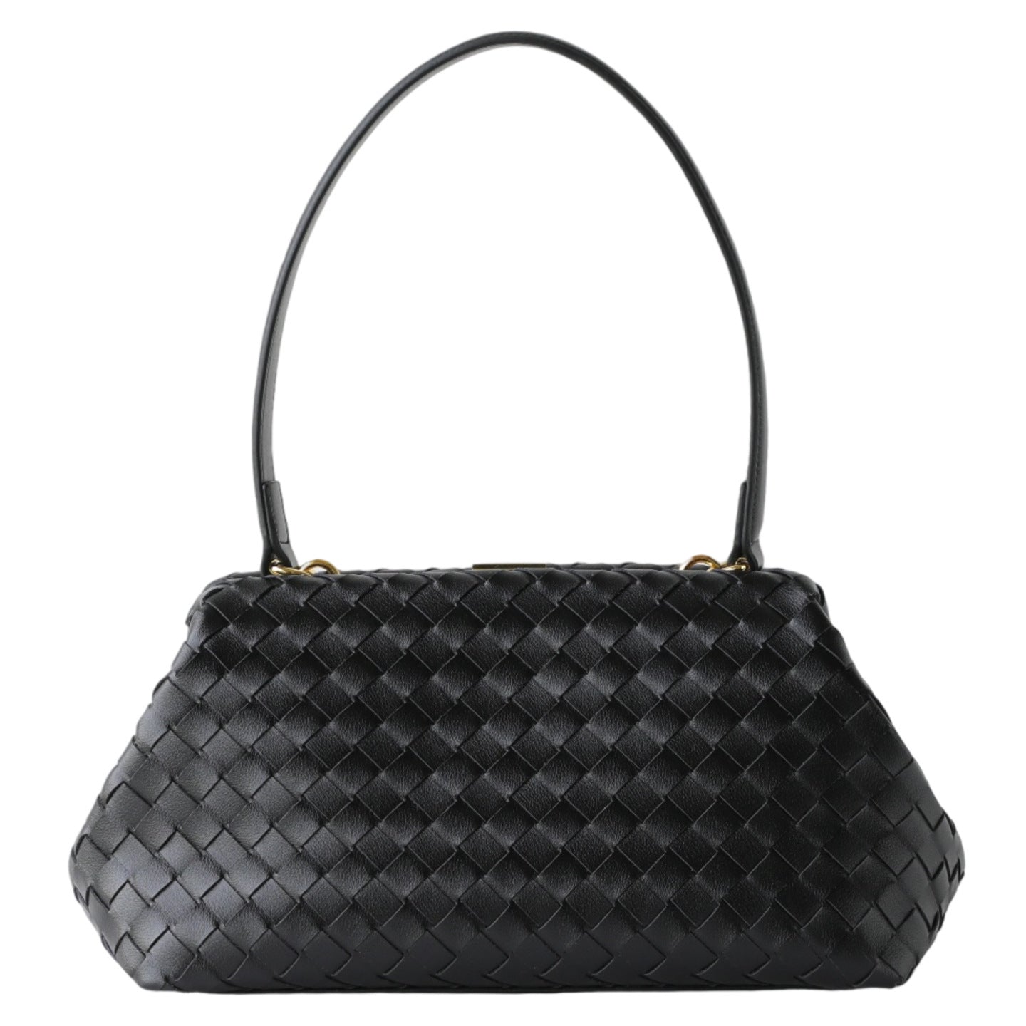 Handwoven Cowhide Leather Frame Clutch Bag | Women's Commuter Top-Handle & Shoulder Purse