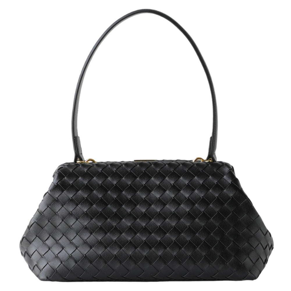 Handwoven Cowhide Leather Frame Clutch Bag | Women's Commuter Top-Handle & Shoulder Purse
