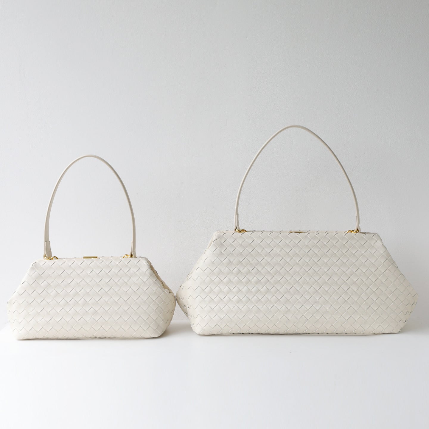 Handwoven Cowhide Leather Frame Clutch Bag | Women's Commuter Top-Handle & Shoulder Purse