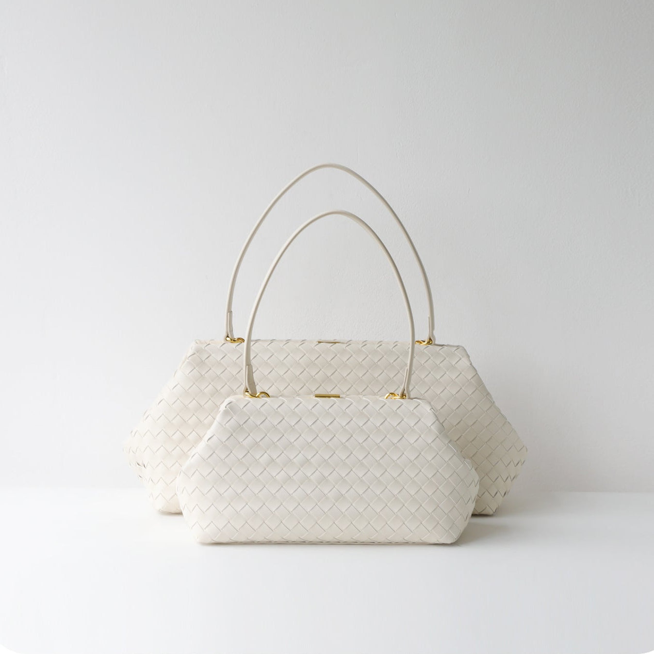 Handwoven Cowhide Leather Frame Clutch Bag | Women's Commuter Top-Handle & Shoulder Purse