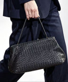 Handwoven Cowhide Leather Frame Clutch Bag | Women's Commuter Top-Handle & Shoulder Purse